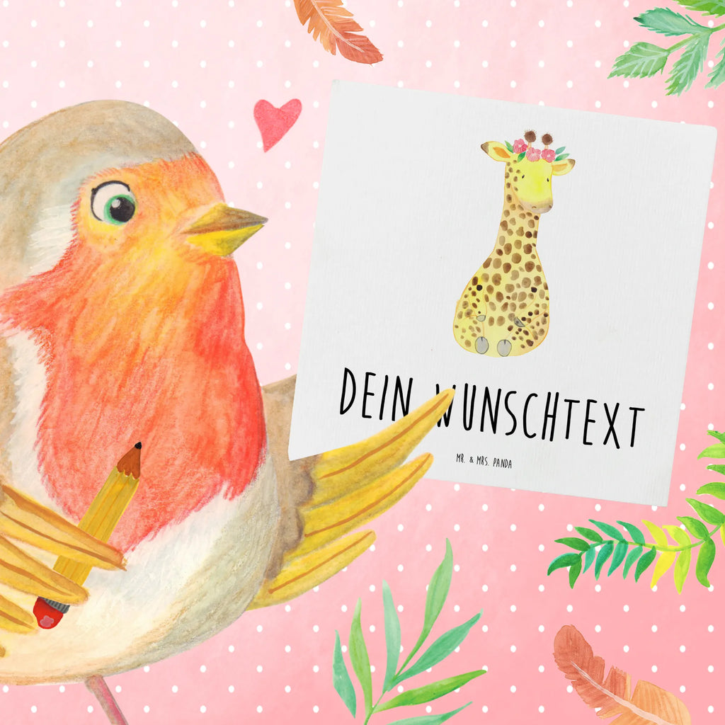 Personalisierte Deluxe Karte Giraffe Blumenkranz Personalisierte Grußkarte, Personalisiertere Klappkarte, Personalisierte Einladungskarte, Personalisierte Glückwunschkarte, Personalisierte Hochzeitskarte, Personalisierte Geburtstagskarte, Grußkarte mit Namen, Grußkarte selber drucken, Grußkarte selbst gestalten, Grußkarte mit persönlichen Nachrichten, Grußkarte als Geldgeschenk, Grußkarten personalisiert, Personalisierte Karte, Afrika, Wildtiere, Giraffe, Blumenkranz, Abenteurer, Selbstliebe, Freundin