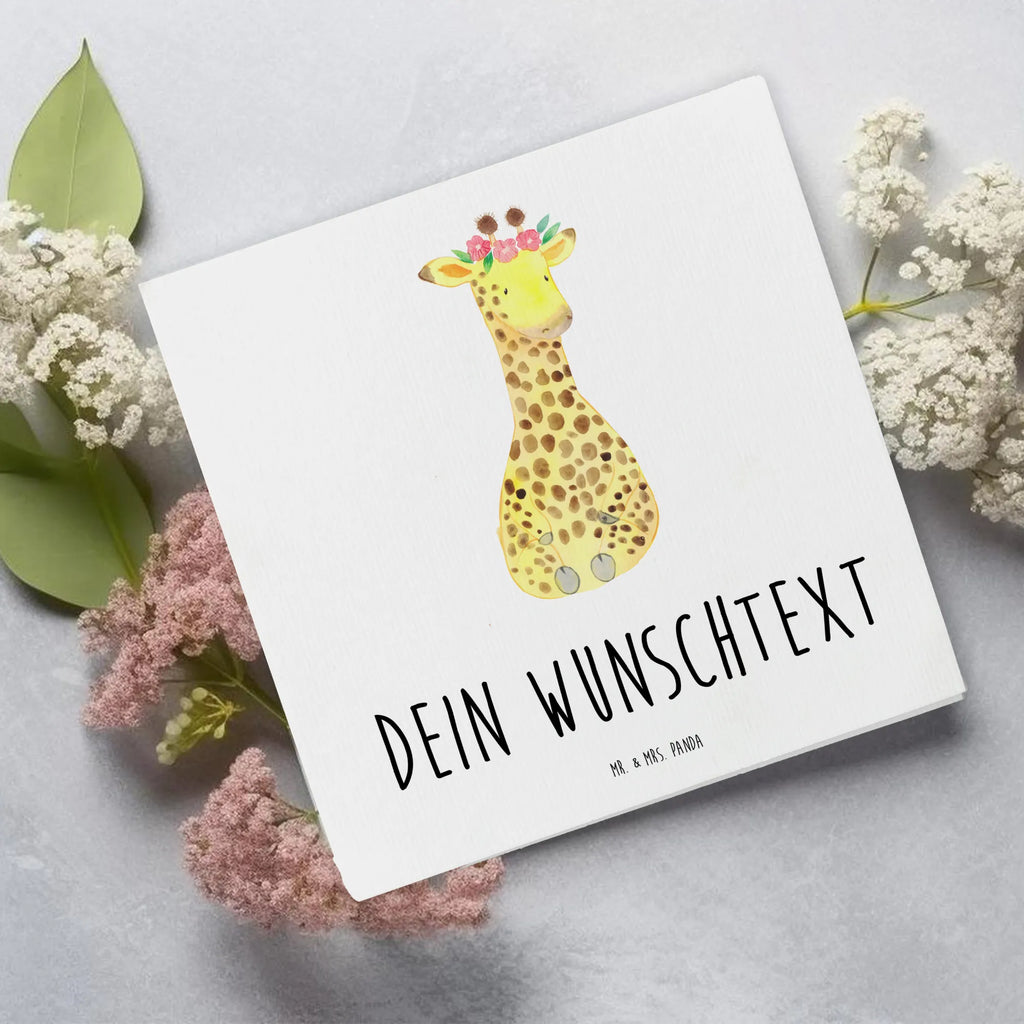 Personalisierte Deluxe Karte Giraffe Blumenkranz Personalisierte Grußkarte, Personalisiertere Klappkarte, Personalisierte Einladungskarte, Personalisierte Glückwunschkarte, Personalisierte Hochzeitskarte, Personalisierte Geburtstagskarte, Grußkarte mit Namen, Grußkarte selber drucken, Grußkarte selbst gestalten, Grußkarte mit persönlichen Nachrichten, Grußkarte als Geldgeschenk, Grußkarten personalisiert, Personalisierte Karte, Afrika, Wildtiere, Giraffe, Blumenkranz, Abenteurer, Selbstliebe, Freundin