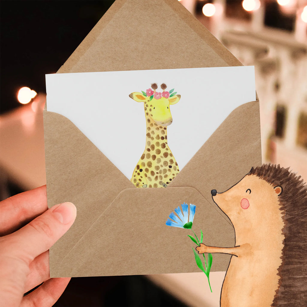 Personalisierte Deluxe Karte Giraffe Blumenkranz Personalisierte Grußkarte, Personalisiertere Klappkarte, Personalisierte Einladungskarte, Personalisierte Glückwunschkarte, Personalisierte Hochzeitskarte, Personalisierte Geburtstagskarte, Grußkarte mit Namen, Grußkarte selber drucken, Grußkarte selbst gestalten, Grußkarte mit persönlichen Nachrichten, Grußkarte als Geldgeschenk, Grußkarten personalisiert, Personalisierte Karte, Afrika, Wildtiere, Giraffe, Blumenkranz, Abenteurer, Selbstliebe, Freundin