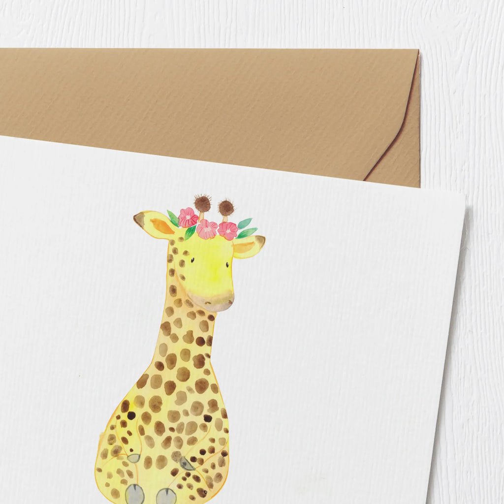 Personalisierte Deluxe Karte Giraffe Blumenkranz Personalisierte Grußkarte, Personalisiertere Klappkarte, Personalisierte Einladungskarte, Personalisierte Glückwunschkarte, Personalisierte Hochzeitskarte, Personalisierte Geburtstagskarte, Grußkarte mit Namen, Grußkarte selber drucken, Grußkarte selbst gestalten, Grußkarte mit persönlichen Nachrichten, Grußkarte als Geldgeschenk, Grußkarten personalisiert, Personalisierte Karte, Afrika, Wildtiere, Giraffe, Blumenkranz, Abenteurer, Selbstliebe, Freundin