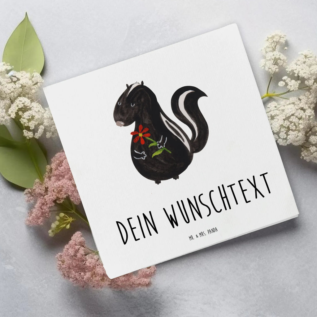 Personalisierte Deluxe Karte Stinktier Blume Personalisierte Grußkarte, Personalisiertere Klappkarte, Personalisierte Einladungskarte, Personalisierte Glückwunschkarte, Personalisierte Hochzeitskarte, Personalisierte Geburtstagskarte, Grußkarte mit Namen, Grußkarte selber drucken, Grußkarte selbst gestalten, Grußkarte mit persönlichen Nachrichten, Grußkarte als Geldgeschenk, Grußkarten personalisiert, Personalisierte Karte, Stinktier, Skunk, Wildtier, Raubtier, Stinker, Stinki, Tagträumer, verträumt, Dreams, Träume