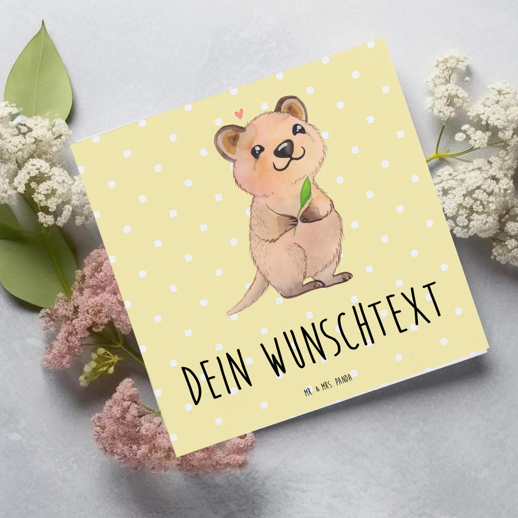 Personalisierte Deluxe Karte Quokka Happy Personalisierte Grußkarte, Personalisiertere Klappkarte, Personalisierte Einladungskarte, Personalisierte Glückwunschkarte, Personalisierte Hochzeitskarte, Personalisierte Geburtstagskarte, Grußkarte mit Namen, Grußkarte selber drucken, Grußkarte selbst gestalten, Grußkarte mit persönlichen Nachrichten, Grußkarte als Geldgeschenk, Grußkarten personalisiert, Personalisierte Karte, Tiermotive, Gute Laune, lustige Sprüche, Tiere, Quokka, Verschieben, Aufschieberitis, Lustiger Spruch, Niedliches Tier, Dinge erledigen