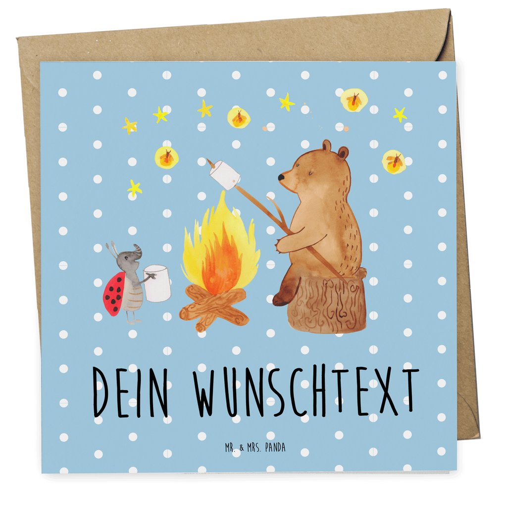 Personalisierte Deluxe Karte Bär & Marienkäfer Lagerfeuer Personalisierte Grußkarte, Personalisiertere Klappkarte, Personalisierte Einladungskarte, Personalisierte Glückwunschkarte, Personalisierte Hochzeitskarte, Personalisierte Geburtstagskarte, Grußkarte mit Namen, Grußkarte selber drucken, Grußkarte selbst gestalten, Grußkarte mit persönlichen Nachrichten, Grußkarte als Geldgeschenk, Grußkarten personalisiert, Personalisierte Karte, Bär, Teddy, Teddybär, Lagerfeuer