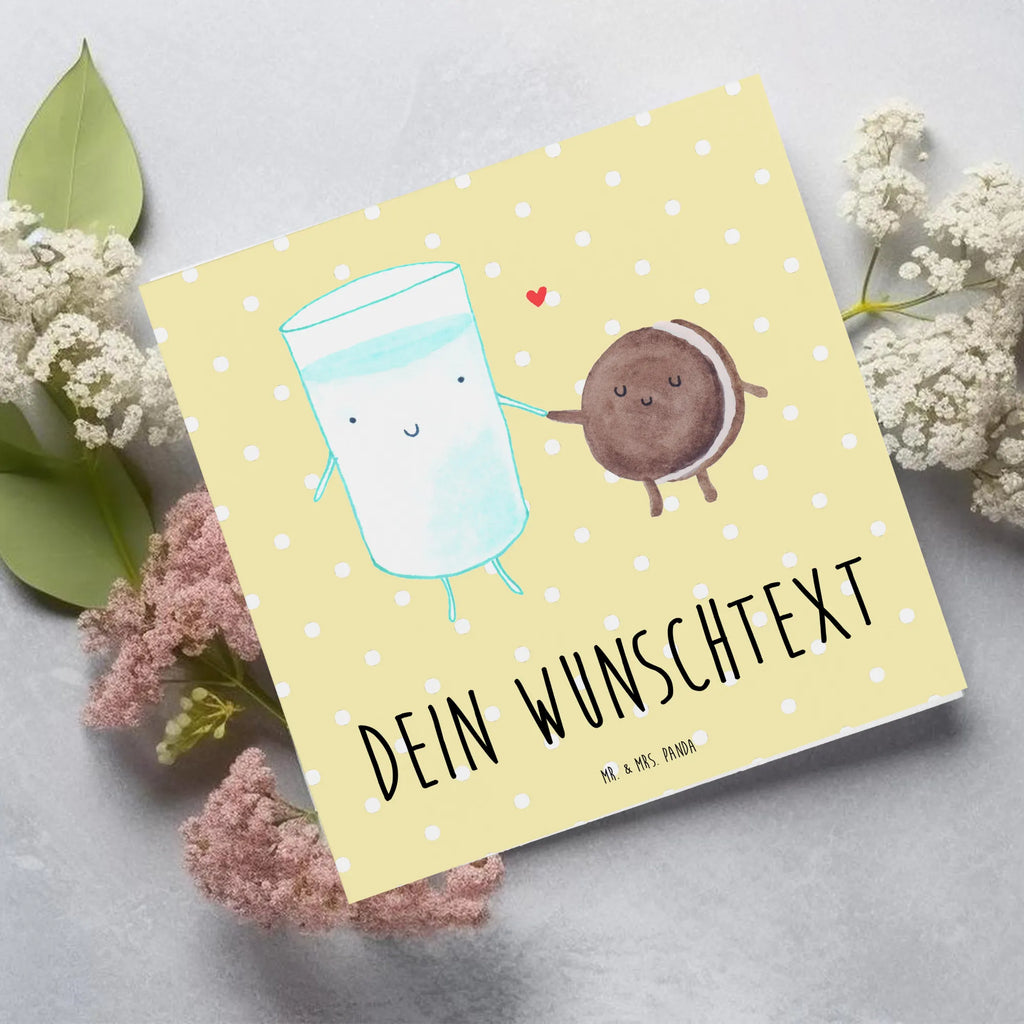 Personalisierte Deluxe Karte Milch Keks Personalisierte Grußkarte, Personalisiertere Klappkarte, Personalisierte Einladungskarte, Personalisierte Glückwunschkarte, Personalisierte Hochzeitskarte, Personalisierte Geburtstagskarte, Grußkarte mit Namen, Grußkarte selber drucken, Grußkarte selbst gestalten, Grußkarte mit persönlichen Nachrichten, Grußkarte als Geldgeschenk, Grußkarten personalisiert, Personalisierte Karte, Tiermotive, Gute Laune, lustige Sprüche, Tiere, Milk, Cookie, Milch, Keks, Kekse, Kaffee, Einladung Frühstück, Motiv süß, romantisch, perfektes Paar