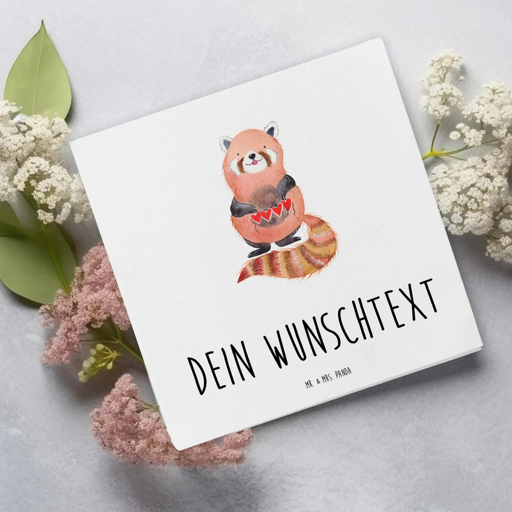 Personalisierte Deluxe Karte Roter Panda Personalisierte Grußkarte, Personalisiertere Klappkarte, Personalisierte Einladungskarte, Personalisierte Glückwunschkarte, Personalisierte Hochzeitskarte, Personalisierte Geburtstagskarte, Grußkarte mit Namen, Grußkarte selber drucken, Grußkarte selbst gestalten, Grußkarte mit persönlichen Nachrichten, Grußkarte als Geldgeschenk, Grußkarten personalisiert, Personalisierte Karte, Tiermotive, Gute Laune, lustige Sprüche, Tiere, Panda, Liebe, Rot, Herz, Liebling, Lieblingsmensch