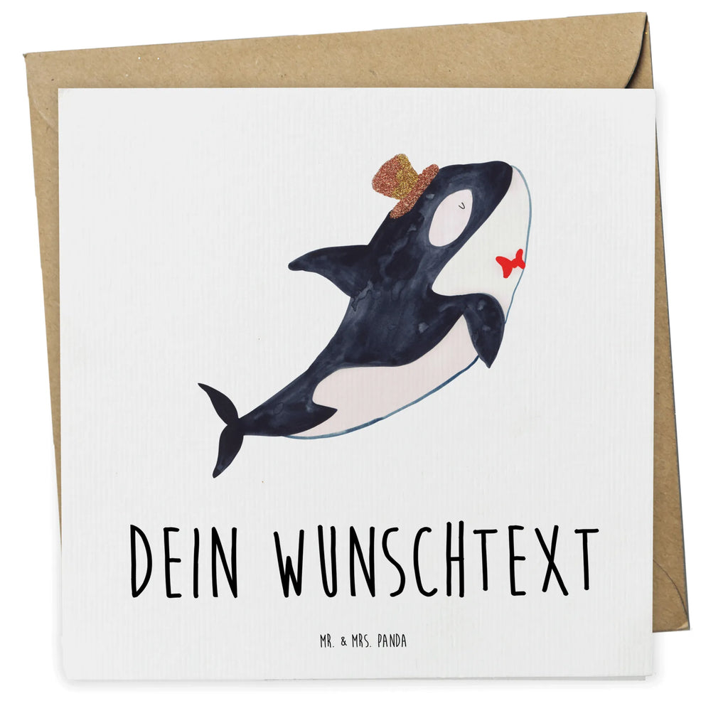 Personalisierte Deluxe Karte Orca Zylinder Personalisierte Grußkarte, Personalisiertere Klappkarte, Personalisierte Einladungskarte, Personalisierte Glückwunschkarte, Personalisierte Hochzeitskarte, Personalisierte Geburtstagskarte, Grußkarte mit Namen, Grußkarte selber drucken, Grußkarte selbst gestalten, Grußkarte mit persönlichen Nachrichten, Grußkarte als Geldgeschenk, Grußkarten personalisiert, Personalisierte Karte, Meerestiere, Meer, Urlaub, Narwal, Glitter, Konfetti, Glitzer, Geburtstag, Feier, Fete, Fest, Glückwunsch, Orca