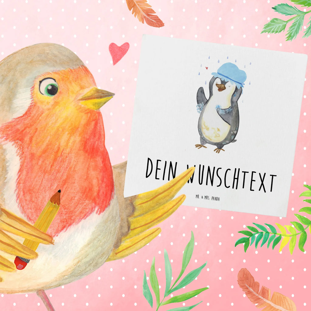 Personalisierte Deluxe Karte Pinguin Duschen Personalisierte Grußkarte, Personalisiertere Klappkarte, Personalisierte Einladungskarte, Personalisierte Glückwunschkarte, Personalisierte Hochzeitskarte, Personalisierte Geburtstagskarte, Grußkarte mit Namen, Grußkarte selber drucken, Grußkarte selbst gestalten, Grußkarte mit persönlichen Nachrichten, Grußkarte als Geldgeschenk, Grußkarten personalisiert, Personalisierte Karte, Pinguin, Pinguine, Dusche, duschen, Lebensmotto, Motivation, Neustart, Neuanfang, glücklich sein