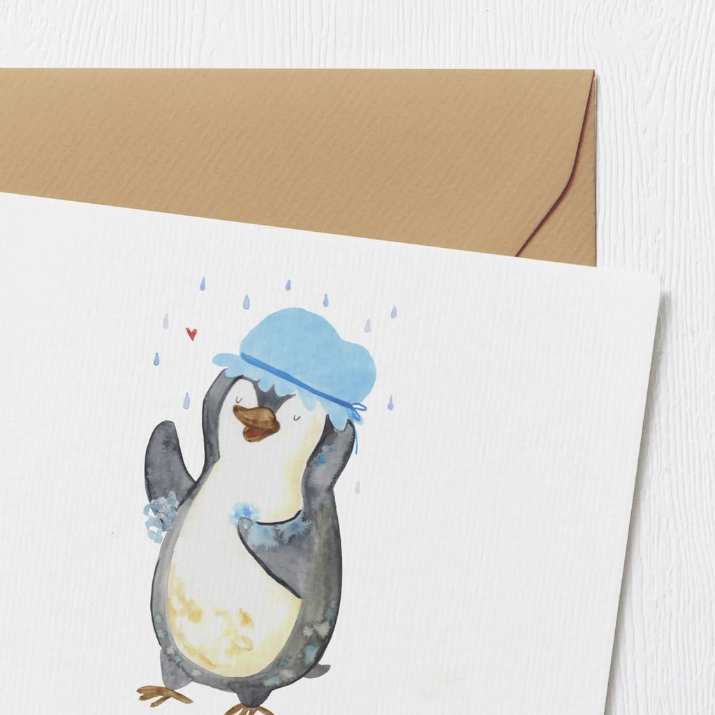 Personalisierte Deluxe Karte Pinguin Duschen Personalisierte Grußkarte, Personalisiertere Klappkarte, Personalisierte Einladungskarte, Personalisierte Glückwunschkarte, Personalisierte Hochzeitskarte, Personalisierte Geburtstagskarte, Grußkarte mit Namen, Grußkarte selber drucken, Grußkarte selbst gestalten, Grußkarte mit persönlichen Nachrichten, Grußkarte als Geldgeschenk, Grußkarten personalisiert, Personalisierte Karte, Pinguin, Pinguine, Dusche, duschen, Lebensmotto, Motivation, Neustart, Neuanfang, glücklich sein