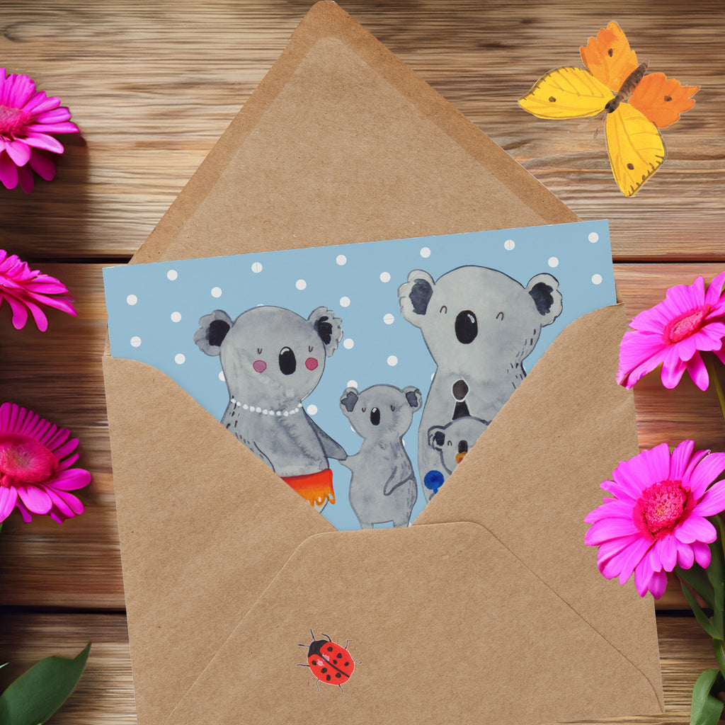 Personalisierte Deluxe Karte Koala Familie Personalisierte Grußkarte, Personalisiertere Klappkarte, Personalisierte Einladungskarte, Personalisierte Glückwunschkarte, Personalisierte Hochzeitskarte, Personalisierte Geburtstagskarte, Grußkarte mit Namen, Grußkarte selber drucken, Grußkarte selbst gestalten, Grußkarte mit persönlichen Nachrichten, Grußkarte als Geldgeschenk, Grußkarten personalisiert, Personalisierte Karte, Familie, Vatertag, Muttertag, Bruder, Schwester, Mama, Papa, Oma, Opa, Koala, Koalas, Family, Kinder, Geschwister, Familienleben