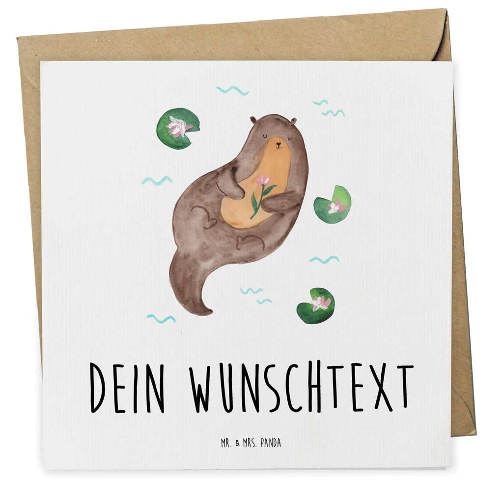 Personalisierte Deluxe Karte Otter Seerose Personalisierte Grußkarte, Personalisiertere Klappkarte, Personalisierte Einladungskarte, Personalisierte Glückwunschkarte, Personalisierte Hochzeitskarte, Personalisierte Geburtstagskarte, Grußkarte mit Namen, Grußkarte selber drucken, Grußkarte selbst gestalten, Grußkarte mit persönlichen Nachrichten, Grußkarte als Geldgeschenk, Grußkarten personalisiert, Personalisierte Karte, Otter, Fischotter, Seeotter, Otter Seeotter See Otter