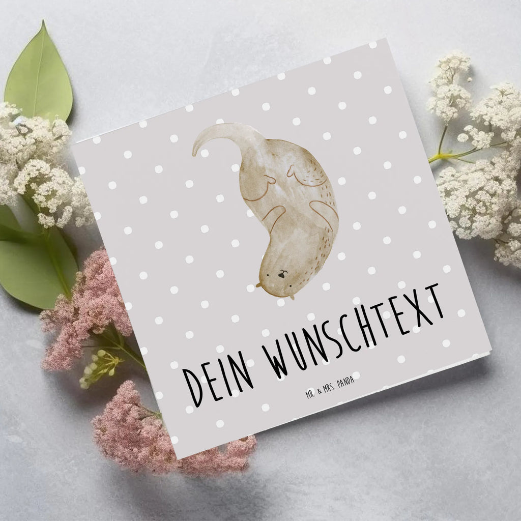 Personalisierte Deluxe Karte Otter Kopfüber Personalisierte Grußkarte, Personalisiertere Klappkarte, Personalisierte Einladungskarte, Personalisierte Glückwunschkarte, Personalisierte Hochzeitskarte, Personalisierte Geburtstagskarte, Grußkarte mit Namen, Grußkarte selber drucken, Grußkarte selbst gestalten, Grußkarte mit persönlichen Nachrichten, Grußkarte als Geldgeschenk, Grußkarten personalisiert, Personalisierte Karte, Otter, Fischotter, Seeotter, Otter Seeotter See Otter