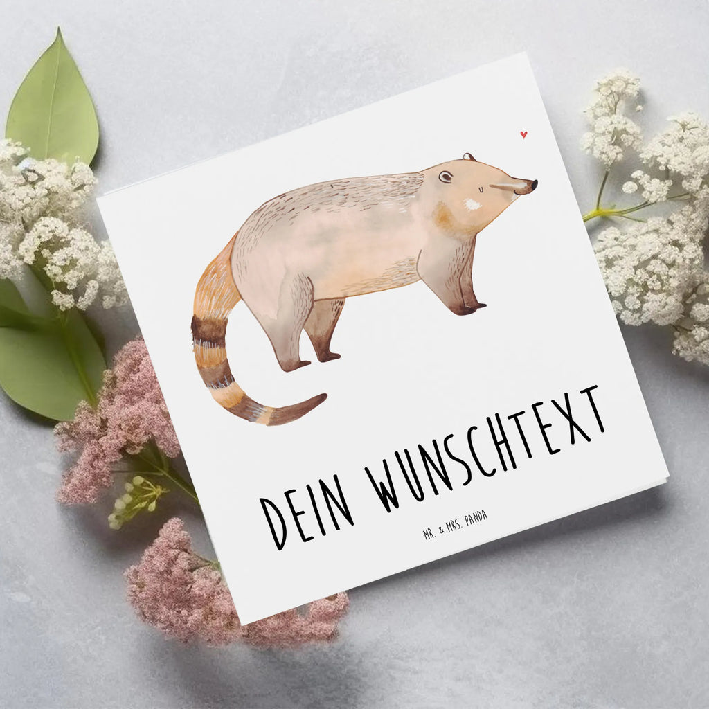 Personalisierte Deluxe Karte Nasenbär Personalisierte Grußkarte, Personalisiertere Klappkarte, Personalisierte Einladungskarte, Personalisierte Glückwunschkarte, Personalisierte Hochzeitskarte, Personalisierte Geburtstagskarte, Grußkarte mit Namen, Grußkarte selber drucken, Grußkarte selbst gestalten, Grußkarte mit persönlichen Nachrichten, Grußkarte als Geldgeschenk, Grußkarten personalisiert, Personalisierte Karte, Tiermotive, Gute Laune, lustige Sprüche, Tiere, Nasenbär, Nasenbären, Rüsselbär, Bär