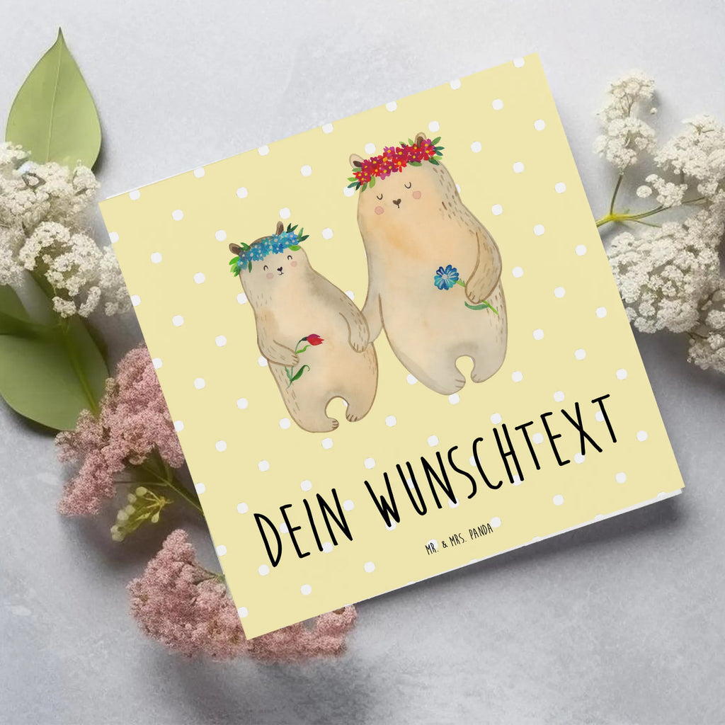 Personalisierte Deluxe Karte Bären mit Blumenkranz Personalisierte Grußkarte, Personalisiertere Klappkarte, Personalisierte Einladungskarte, Personalisierte Glückwunschkarte, Personalisierte Hochzeitskarte, Personalisierte Geburtstagskarte, Grußkarte mit Namen, Grußkarte selber drucken, Grußkarte selbst gestalten, Grußkarte mit persönlichen Nachrichten, Grußkarte als Geldgeschenk, Grußkarten personalisiert, Personalisierte Karte, Familie, Vatertag, Muttertag, Bruder, Schwester, Mama, Papa, Oma, Opa, Bär, Bären, Mutter, Mutti, Mami, Lieblingsmensch, Lieblingsmama, beste Mutter, weltbeste Mama, Geschenk Mama. Muttertag, Tochter, Kind, Kinder, Töchter, Family, Vorbild