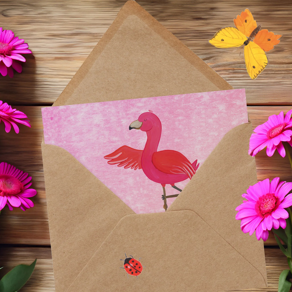 Personalisierte Deluxe Karte Flamingo Yoga Personalisierte Grußkarte, Personalisiertere Klappkarte, Personalisierte Einladungskarte, Personalisierte Glückwunschkarte, Personalisierte Hochzeitskarte, Personalisierte Geburtstagskarte, Grußkarte mit Namen, Grußkarte selber drucken, Grußkarte selbst gestalten, Grußkarte mit persönlichen Nachrichten, Grußkarte als Geldgeschenk, Grußkarten personalisiert, Personalisierte Karte, Flamingo, Vogel, Yoga, Namaste, Achtsamkeit, Yoga-Übung, Entspannung, Ärger, Aufregen, Tiefenentspannung