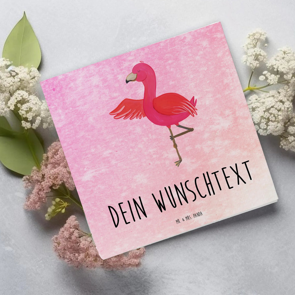 Personalisierte Deluxe Karte Flamingo Yoga Personalisierte Grußkarte, Personalisiertere Klappkarte, Personalisierte Einladungskarte, Personalisierte Glückwunschkarte, Personalisierte Hochzeitskarte, Personalisierte Geburtstagskarte, Grußkarte mit Namen, Grußkarte selber drucken, Grußkarte selbst gestalten, Grußkarte mit persönlichen Nachrichten, Grußkarte als Geldgeschenk, Grußkarten personalisiert, Personalisierte Karte, Flamingo, Vogel, Yoga, Namaste, Achtsamkeit, Yoga-Übung, Entspannung, Ärger, Aufregen, Tiefenentspannung