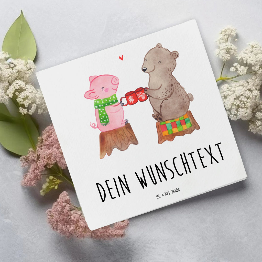 Personalisierte Deluxe Karte Glühschwein Sause Personalisierte Grußkarte, Personalisiertere Klappkarte, Personalisierte Einladungskarte, Personalisierte Glückwunschkarte, Personalisierte Hochzeitskarte, Personalisierte Geburtstagskarte, Grußkarte mit Namen, Grußkarte selber drucken, Grußkarte selbst gestalten, Grußkarte mit persönlichen Nachrichten, Grußkarte als Geldgeschenk, Grußkarten personalisiert, Personalisierte Karte, Winter, Weihnachten, Weihnachtsdeko, Nikolaus, Advent, Heiligabend, Wintermotiv, Prost, Alles Gute, Weihnachtszeit, Schwein, Bär