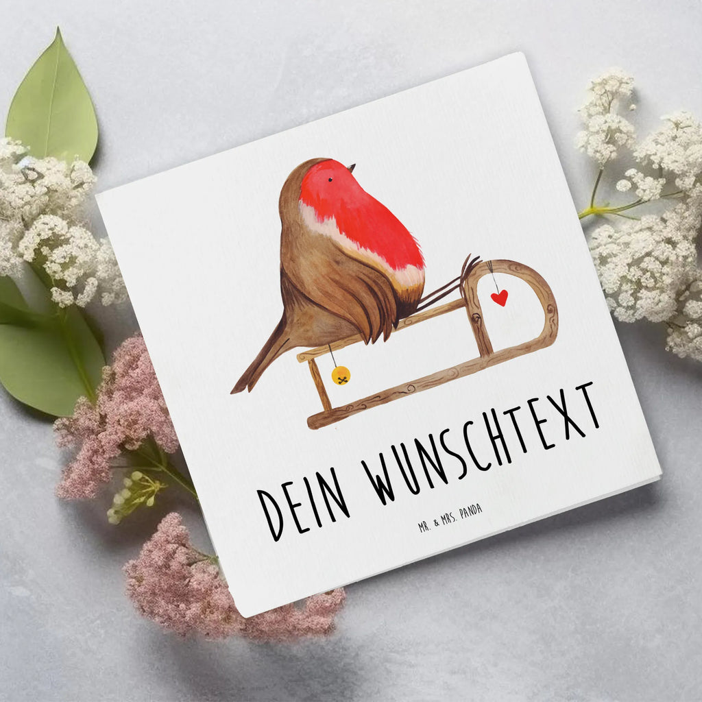 Personalisierte Deluxe Karte Rotkehlchen Schlitten Personalisierte Grußkarte, Personalisiertere Klappkarte, Personalisierte Einladungskarte, Personalisierte Glückwunschkarte, Personalisierte Hochzeitskarte, Personalisierte Geburtstagskarte, Grußkarte mit Namen, Grußkarte selber drucken, Grußkarte selbst gestalten, Grußkarte mit persönlichen Nachrichten, Grußkarte als Geldgeschenk, Grußkarten personalisiert, Personalisierte Karte, Winter, Weihnachten, Weihnachtsdeko, Nikolaus, Advent, Heiligabend, Wintermotiv, Schlitten, Vogel