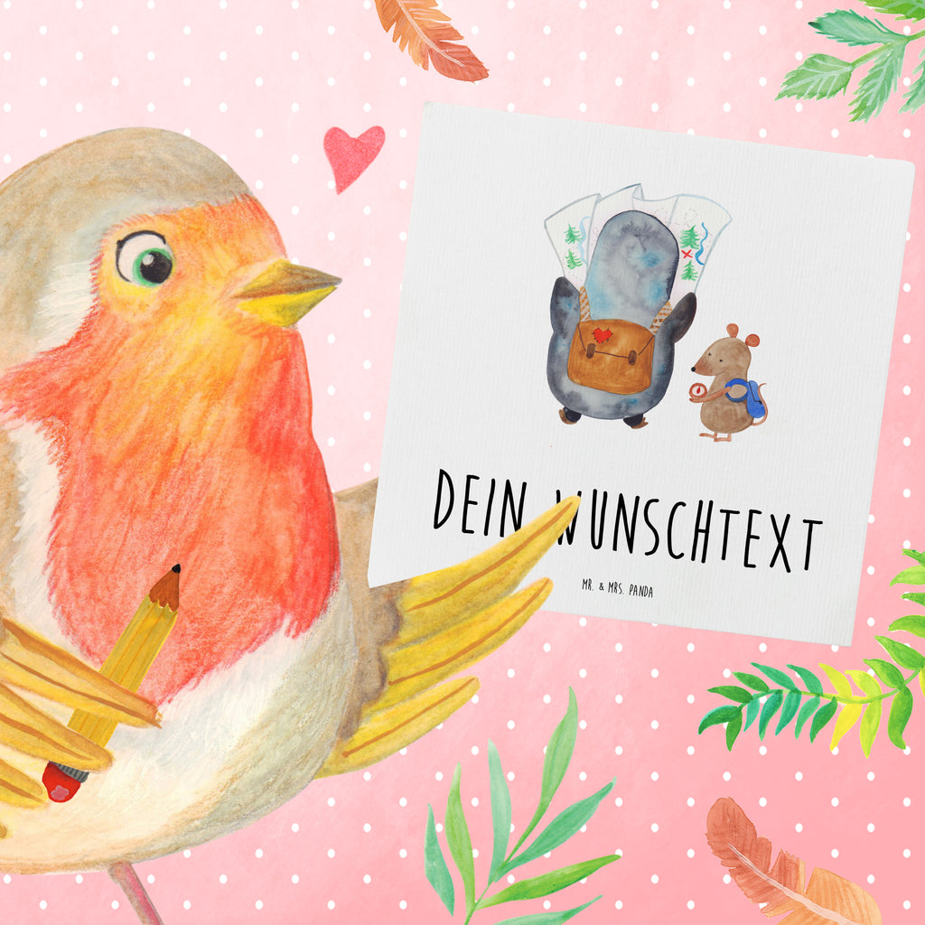 Personalisierte Deluxe Karte Pinguin & Maus Wanderer Personalisierte Grußkarte, Personalisiertere Klappkarte, Personalisierte Einladungskarte, Personalisierte Glückwunschkarte, Personalisierte Hochzeitskarte, Personalisierte Geburtstagskarte, Grußkarte mit Namen, Grußkarte selber drucken, Grußkarte selbst gestalten, Grußkarte mit persönlichen Nachrichten, Grußkarte als Geldgeschenk, Grußkarten personalisiert, Personalisierte Karte, Pinguin, Pinguine, Abenteurer, Abenteuer, Roadtrip, Ausflug, Wanderlust, wandern