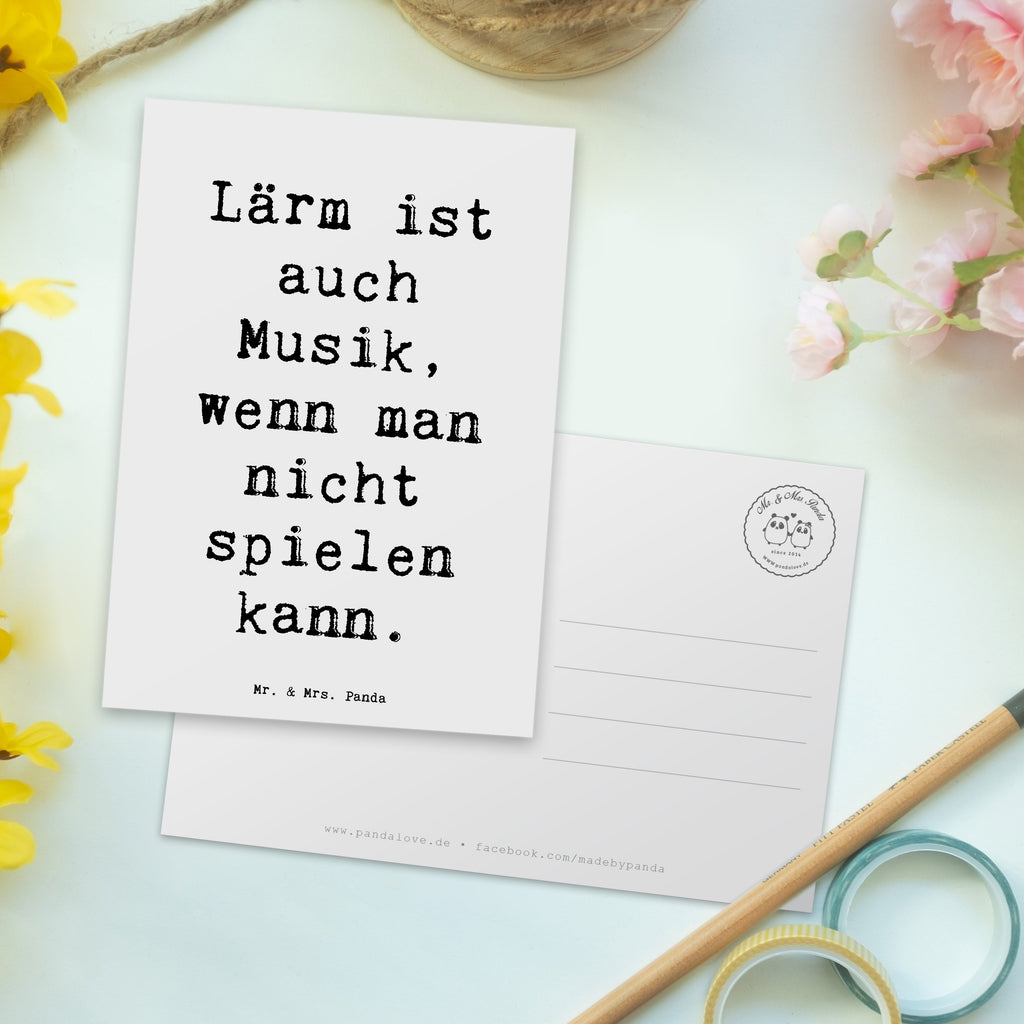 Postkarte Lärm ist auch Musik, wenn man nicht spielen kann. Postkarte, Karte, Geschenkkarte, Grußkarte, Einladung, Ansichtskarte, Geburtstagskarte, Einladungskarte, Dankeskarte, Ansichtskarten, Einladung Geburtstag, Einladungskarten Geburtstag, Instrumente, Geschenke Musiker, Musikliebhaber