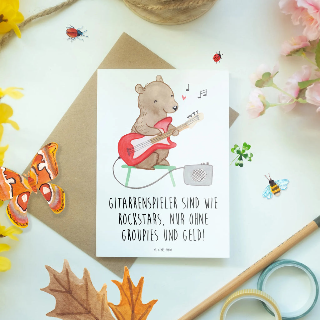 Grußkarte Gitarre Helden Grußkarte, Klappkarte, Einladungskarte, Glückwunschkarte, Hochzeitskarte, Geburtstagskarte, Karte, Ansichtskarten, Instrumente, Geschenke Musiker, Musikliebhaber