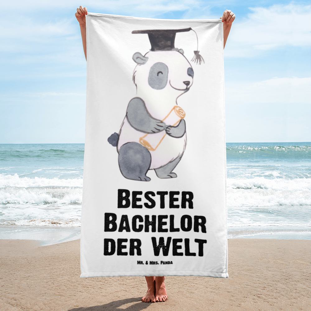 XL Badehandtuch Panda Bester Bachelor der Welt Handtuch, Badetuch, Duschtuch, Strandtuch, Saunatuch, für, Dankeschön, Geschenk, Schenken, Geburtstag, Geburtstagsgeschenk, Geschenkidee, Danke, Bedanken, Mitbringsel, Freude machen, Geschenktipp, Bachelor, Student, Studium, Sohn, Spaß, Musterschüler, lustig, Studienabschluss, witzig, Universität, Abschluss, Alumni, Uni, Studenten, Hochschule