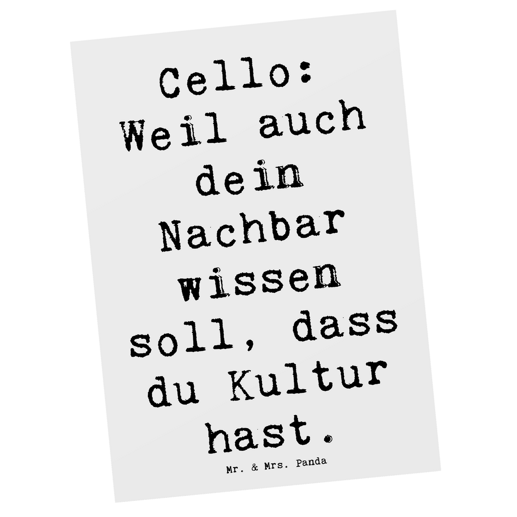 Postkarte Kultur durch Cello Spruch Postkarte, Karte, Geschenkkarte, Grußkarte, Einladung, Ansichtskarte, Geburtstagskarte, Einladungskarte, Dankeskarte, Ansichtskarten, Einladung Geburtstag, Einladungskarten Geburtstag, Instrumente, Geschenke Musiker, Musikliebhaber