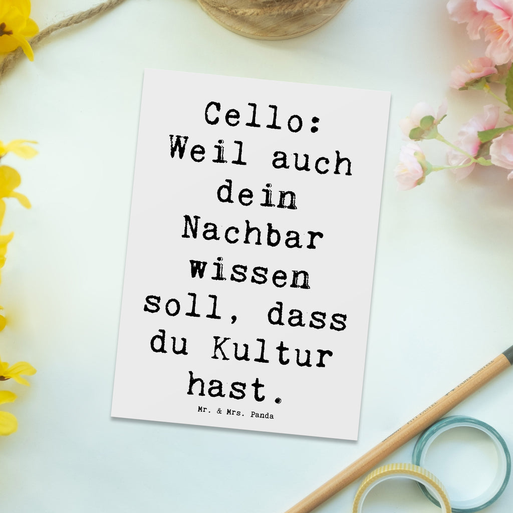 Postkarte Kultur durch Cello Spruch Postkarte, Karte, Geschenkkarte, Grußkarte, Einladung, Ansichtskarte, Geburtstagskarte, Einladungskarte, Dankeskarte, Ansichtskarten, Einladung Geburtstag, Einladungskarten Geburtstag, Instrumente, Geschenke Musiker, Musikliebhaber