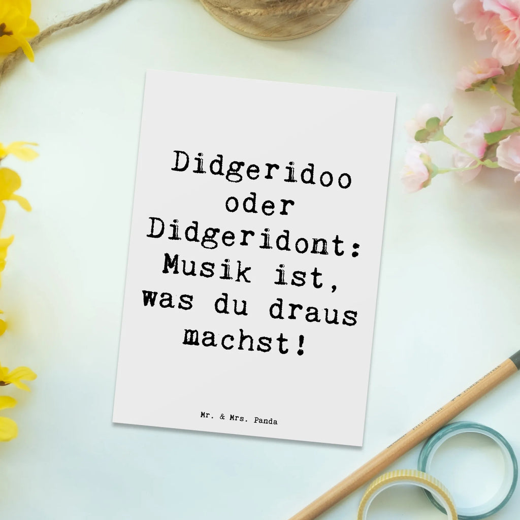 Postkarte Spruch Didgeridoo Musik Postkarte, Karte, Geschenkkarte, Grußkarte, Einladung, Ansichtskarte, Geburtstagskarte, Einladungskarte, Dankeskarte, Ansichtskarten, Einladung Geburtstag, Einladungskarten Geburtstag, Instrumente, Geschenke Musiker, Musikliebhaber