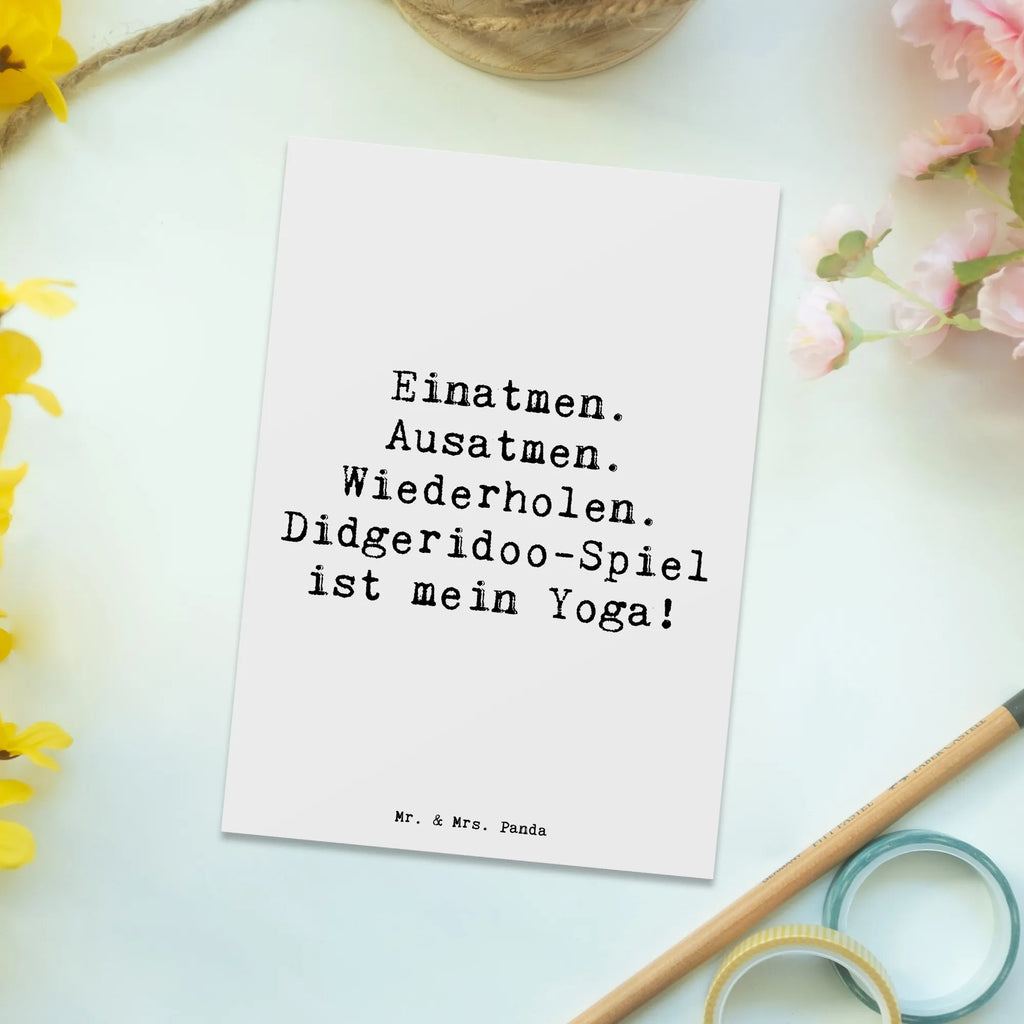 Postkarte Spruch Didgeridoo Yoga Postkarte, Karte, Geschenkkarte, Grußkarte, Einladung, Ansichtskarte, Geburtstagskarte, Einladungskarte, Dankeskarte, Ansichtskarten, Einladung Geburtstag, Einladungskarten Geburtstag, Instrumente, Geschenke Musiker, Musikliebhaber