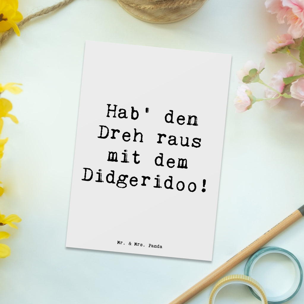 Postkarte Hab' den Dreh raus mit dem Didgeridoo! Postkarte, Karte, Geschenkkarte, Grußkarte, Einladung, Ansichtskarte, Geburtstagskarte, Einladungskarte, Dankeskarte, Ansichtskarten, Einladung Geburtstag, Einladungskarten Geburtstag, Instrumente, Geschenke Musiker, Musikliebhaber