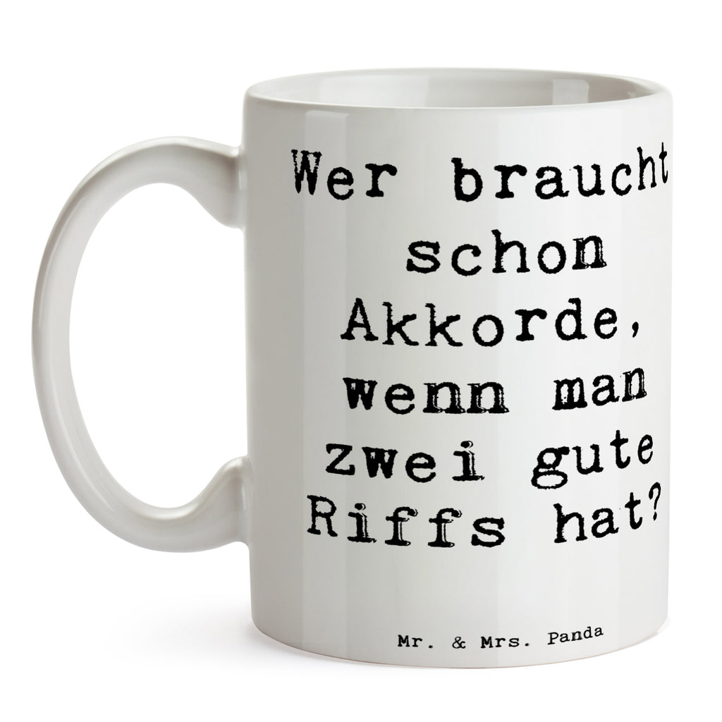 Tasse Wer braucht schon Akkorde, wenn man zwei gute Riffs hat? Tasse, Kaffeetasse, Teetasse, Becher, Kaffeebecher, Teebecher, Keramiktasse, Porzellantasse, Büro Tasse, Geschenk Tasse, Tasse Sprüche, Tasse Motive, Kaffeetassen, Tasse bedrucken, Designer Tasse, Cappuccino Tassen, Schöne Teetassen, Instrumente, Geschenke Musiker, Musikliebhaber