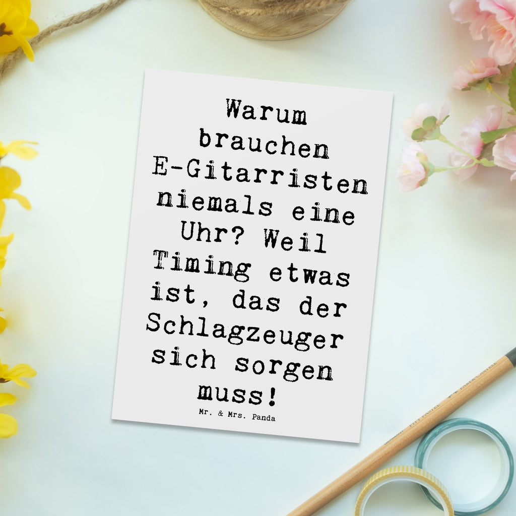 Postkarte Spruch E-Gitarre Timing Postkarte, Karte, Geschenkkarte, Grußkarte, Einladung, Ansichtskarte, Geburtstagskarte, Einladungskarte, Dankeskarte, Ansichtskarten, Einladung Geburtstag, Einladungskarten Geburtstag, Instrumente, Geschenke Musiker, Musikliebhaber