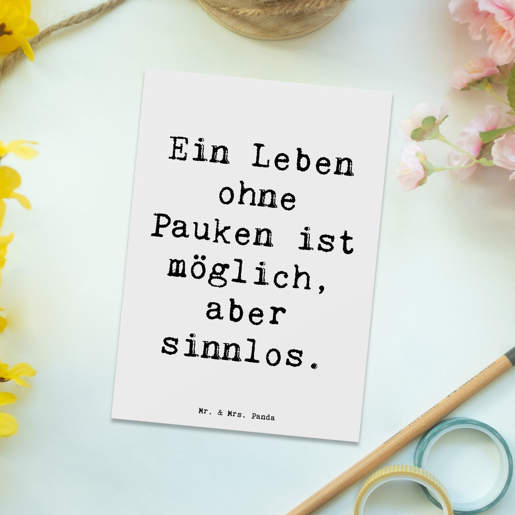 Postkarte Spruch Pauken Leben Postkarte, Karte, Geschenkkarte, Grußkarte, Einladung, Ansichtskarte, Geburtstagskarte, Einladungskarte, Dankeskarte, Ansichtskarten, Einladung Geburtstag, Einladungskarten Geburtstag, Instrumente, Geschenke Musiker, Musikliebhaber