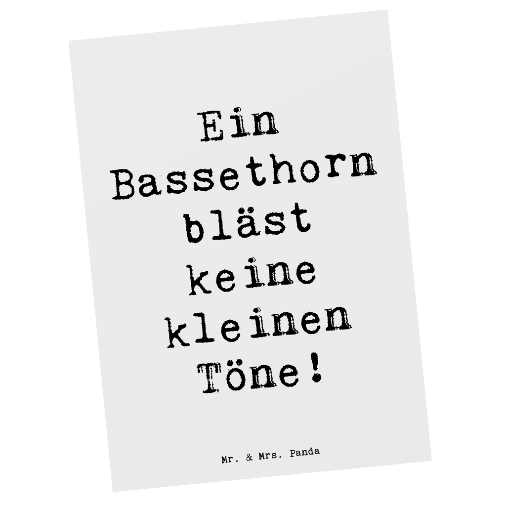 Postkarte Spruch Ein Bassethorn bläst keine kleinen Töne! Postkarte, Karte, Geschenkkarte, Grußkarte, Einladung, Ansichtskarte, Geburtstagskarte, Einladungskarte, Dankeskarte, Ansichtskarten, Einladung Geburtstag, Einladungskarten Geburtstag, Instrumente, Geschenke Musiker, Musikliebhaber