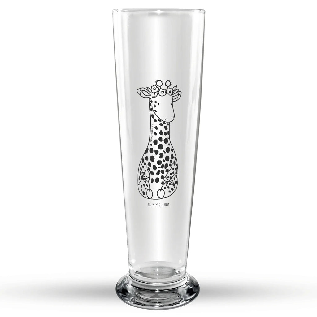 Bierglas Giraffe Blumenkranz Bierglas, Bier Glas, Bierkrug, Bier Krug, Vatertag, Afrika, Wildtiere, Giraffe, Blumenkranz, Abenteurer, Selbstliebe, Freundin