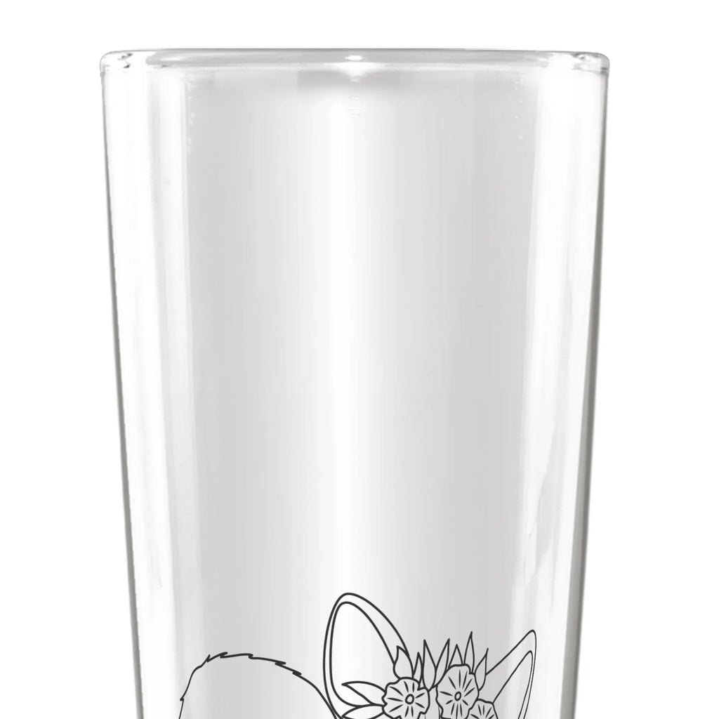 Bierglas Wüstenfuchs Blumen Bierglas, Bier Glas, Bierkrug, Bier Krug, Vatertag, Afrika, Wildtiere, Wüste, Wüstenfuchs, Blumen, Blumenkranz, Glücklich