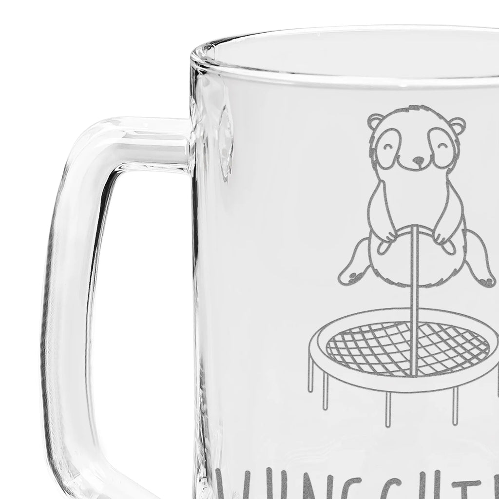 Personalisierter Gravur Bierkrug Panda Trampolin springen Personalisierter Bierkrug, Personalisierter Bier Krug, Personalisiertes Bierkrug Glas, Bierkrug mit Namen, Bier Krug mit Namen, Bierkrug Glas mit Namen, Vatertag, Wunschtext, Wunschname, Personalisierbar, Selbst gestalten, Geschenk, Sport, Sportart, Hobby, Schenken, Danke, Dankeschön, Auszeichnung, Gewinn, Sportler, Trampolin springen, Trampolin Springen, Trampolin Turnen, Fitnessstudio