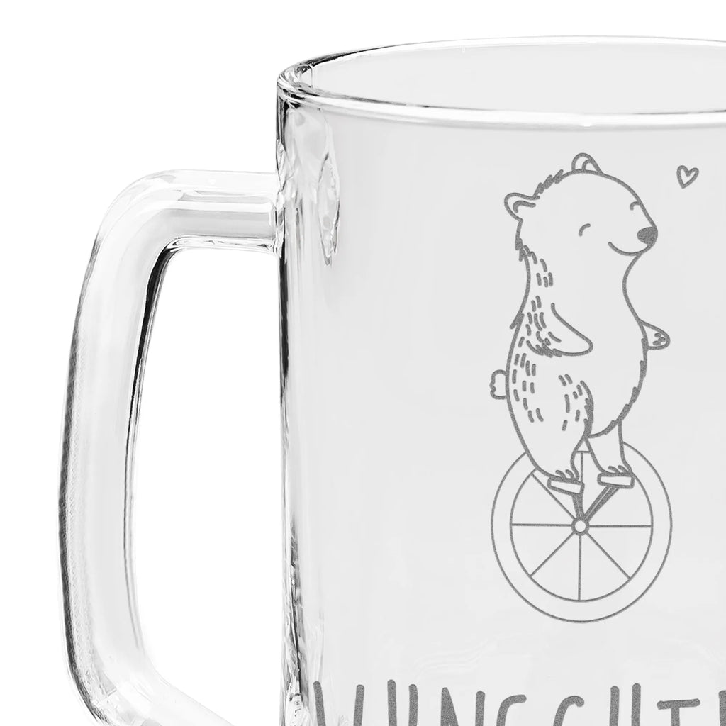 Personalisierter Gravur Bierkrug Bär Einrad fahren Personalisierter Bierkrug, Personalisierter Bier Krug, Personalisiertes Bierkrug Glas, Bierkrug mit Namen, Bier Krug mit Namen, Bierkrug Glas mit Namen, Vatertag, Wunschtext, Wunschname, Personalisierbar, Selbst gestalten, Geschenk, Sport, Sportart, Hobby, Schenken, Danke, Dankeschön, Auszeichnung, Gewinn, Sportler, Einrad fahren