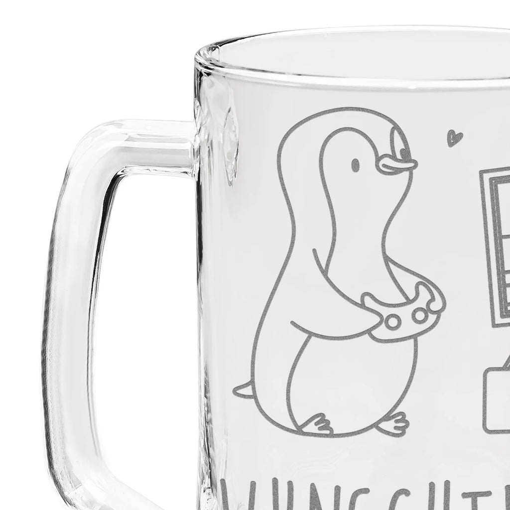 Personalisierter Gravur Bierkrug Pinguin Zocken Personalisierter Bierkrug, Personalisierter Bier Krug, Personalisiertes Bierkrug Glas, Bierkrug mit Namen, Bier Krug mit Namen, Bierkrug Glas mit Namen, Vatertag, Wunschtext, Wunschname, Personalisierbar, Selbst gestalten, Geschenk, Sport, Sportart, Hobby, Schenken, Danke, Dankeschön, Auszeichnung, Gewinn, Sportler, Zocken, Gaming, Videospiele, Videogames