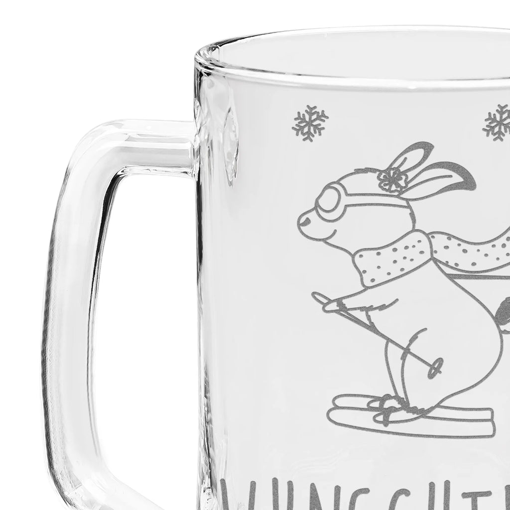 Personalisierter Gravur Bierkrug Hase Skifahren Personalisierter Bierkrug, Personalisierter Bier Krug, Personalisiertes Bierkrug Glas, Bierkrug mit Namen, Bier Krug mit Namen, Bierkrug Glas mit Namen, Vatertag, Wunschtext, Wunschname, Personalisierbar, Selbst gestalten, Geschenk, Sport, Sportart, Hobby, Schenken, Danke, Dankeschön, Auszeichnung, Gewinn, Sportler, Ski fahren, Skifahren, Skisport, Skiwettbewerb, Skirennen