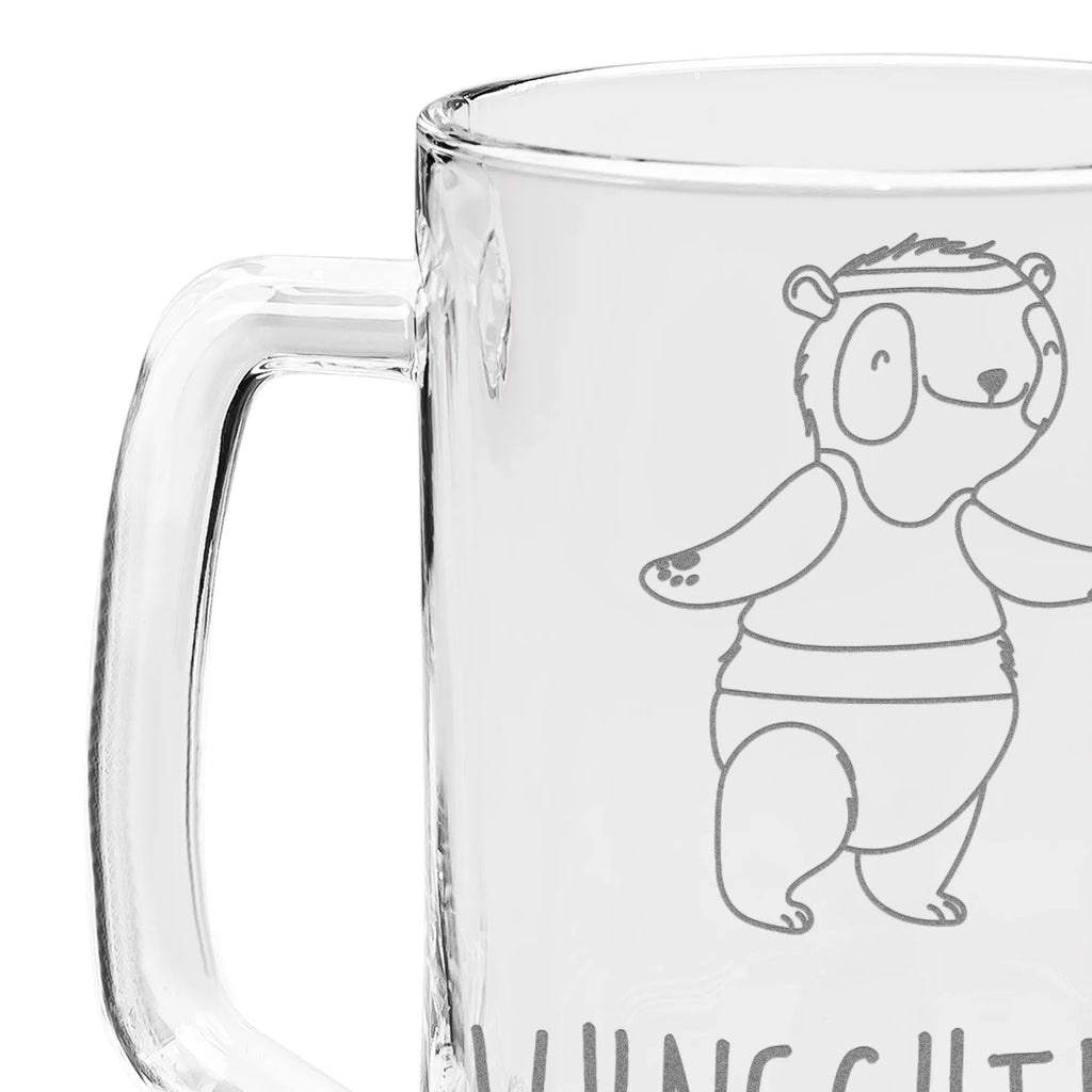 Personalisierter Gravur Bierkrug Panda Aerobic Personalisierter Bierkrug, Personalisierter Bier Krug, Personalisiertes Bierkrug Glas, Bierkrug mit Namen, Bier Krug mit Namen, Bierkrug Glas mit Namen, Vatertag, Wunschtext, Wunschname, Personalisierbar, Selbst gestalten, Geschenk, Sport, Sportart, Hobby, Schenken, Danke, Dankeschön, Auszeichnung, Gewinn, Sportler, Aerobic, Aerobic Fitness, Fitnessstudio