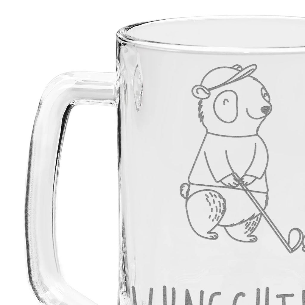 Personalisierter Gravur Bierkrug Panda Golfen Personalisierter Bierkrug, Personalisierter Bier Krug, Personalisiertes Bierkrug Glas, Bierkrug mit Namen, Bier Krug mit Namen, Bierkrug Glas mit Namen, Vatertag, Wunschtext, Wunschname, Personalisierbar, Selbst gestalten, Geschenk, Sport, Sportart, Hobby, Schenken, Danke, Dankeschön, Auszeichnung, Gewinn, Sportler, Golfen, Golf spielen, Golfplatz, Golfturnier, Golf Verein