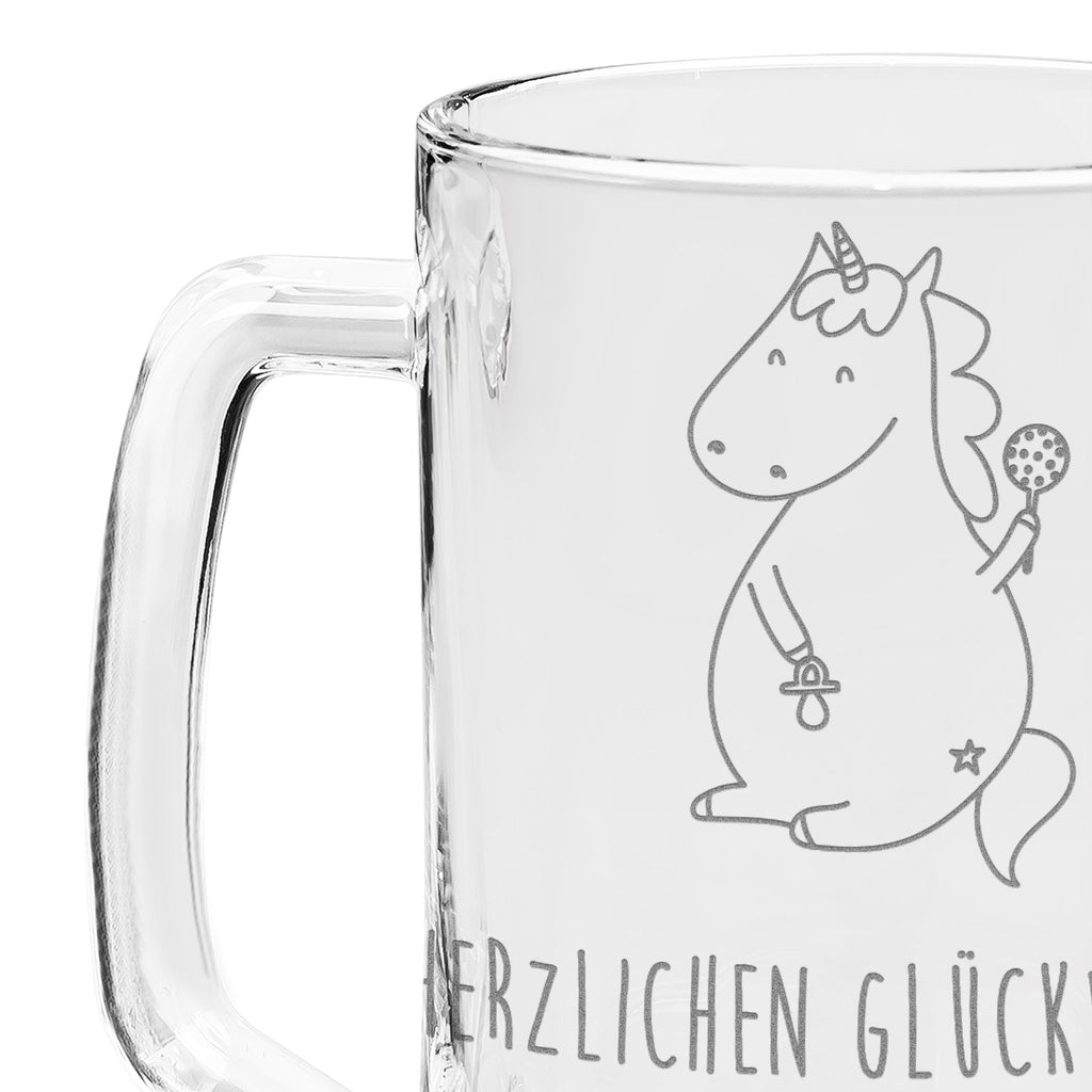 Gravur Bierkrug Einhorn Baby Bierkrug, Bier Krug, Bierkrug Glas, Vatertag, Einhorn, Einhörner, Einhorn Deko, Pegasus, Unicorn, Mutter, Geburt, Geburtstag, erstes Kind, Baby, Babyglück, Nachwuchs, Eltern, Party, Kind, Schnuller