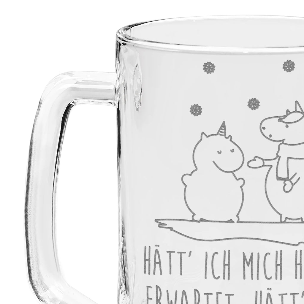 Gravur Bierkrug Einhorn Schneemann Bierkrug, Bier Krug, Bierkrug Glas, Vatertag, Einhorn, Einhörner, Einhorn Deko, Pegasus, Unicorn, Schneemann, Winter, Schnee, Kuchen, Weihnachten, kalt, Mütze, Handschuhe, X-Mas