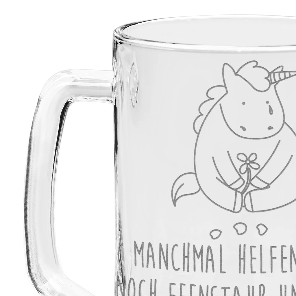 Gravur Bierkrug Einhorn Traurig Bierkrug, Bier Krug, Bierkrug Glas, Vatertag, Einhorn, Einhörner, Einhorn Deko, Pegasus, Unicorn, Glitzer, Trösten. Freundschaft, Freunde, Liebe, Trauer, Grußkarte, Blume