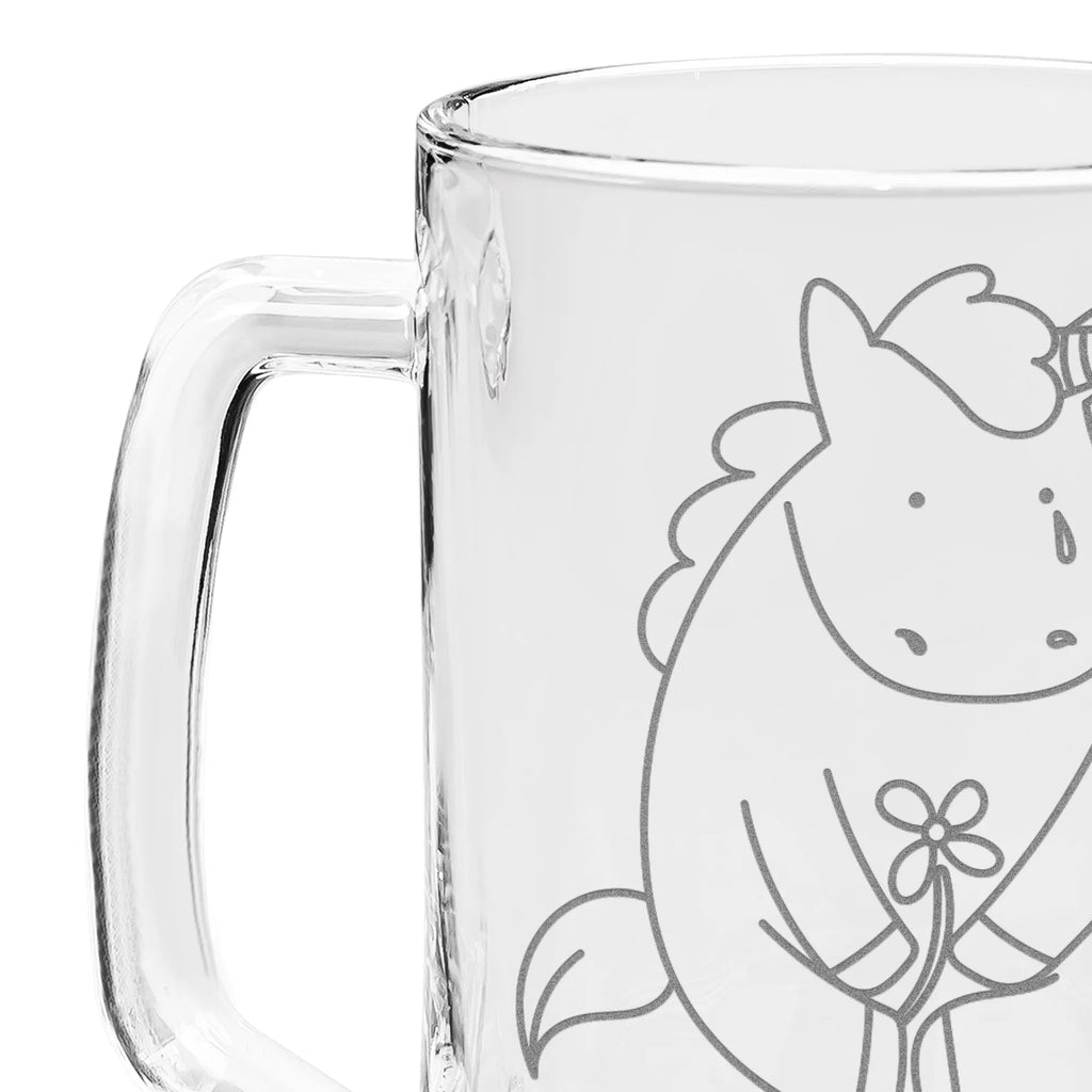 Gravur Bierkrug Einhorn Traurig Bierkrug, Bier Krug, Bierkrug Glas, Vatertag, Einhorn, Einhörner, Einhorn Deko, Pegasus, Unicorn, Glitzer, Trösten. Freundschaft, Freunde, Liebe, Trauer, Grußkarte, Blume