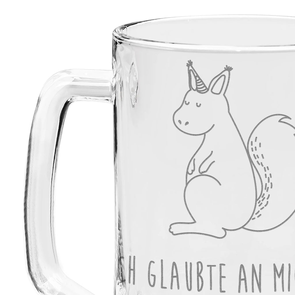 Gravur Bierkrug Einhorn Glauben Bierkrug, Bier Krug, Bierkrug Glas, Vatertag, Einhorn, Einhörner, Einhorn Deko, Pegasus, Unicorn, Einhörnchen, Eichhörnchen, Eichhorn