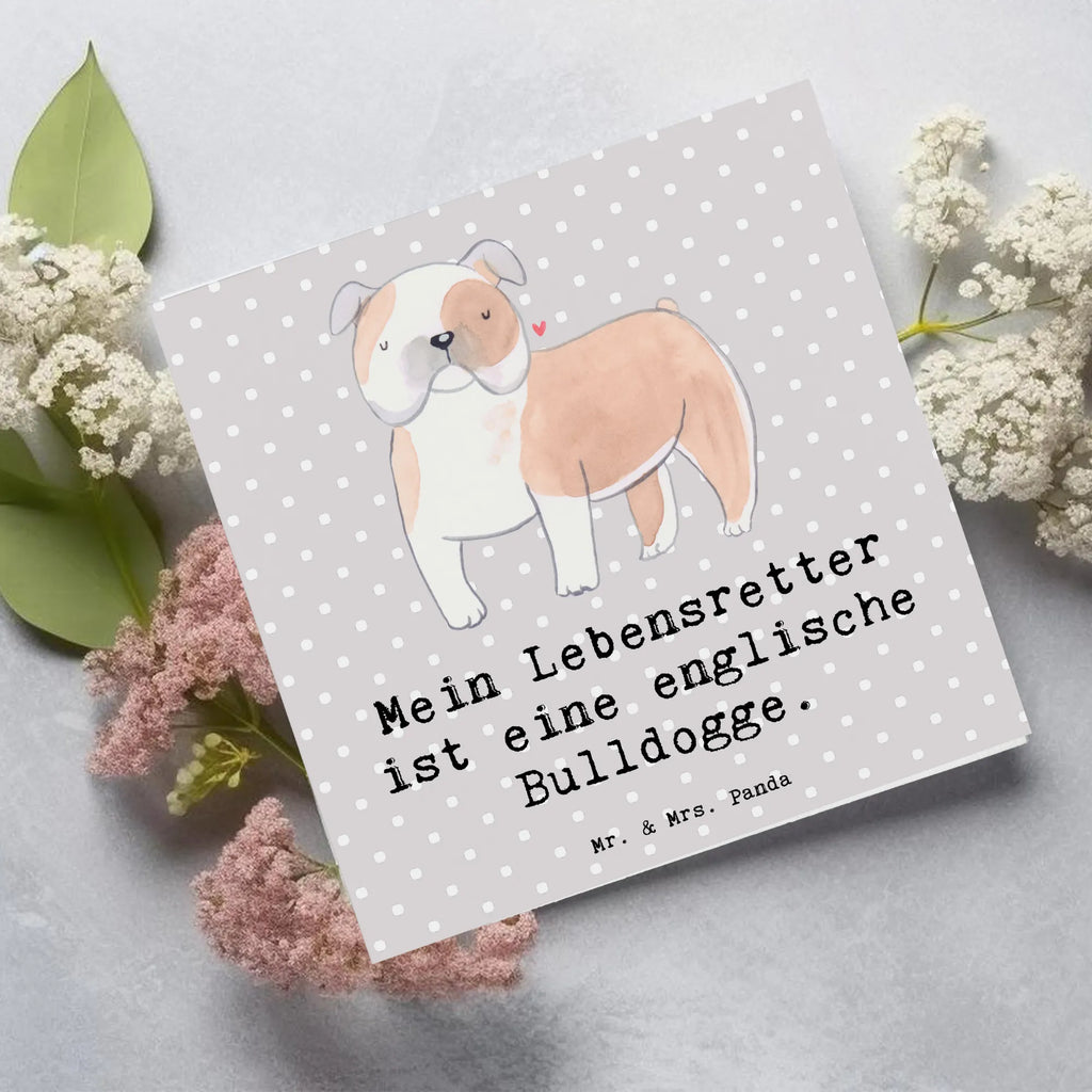 Deluxe Karte Englische Bulldogge Lebensretter Karte, Grußkarte, Klappkarte, Einladungskarte, Glückwunschkarte, Hochzeitskarte, Geburtstagskarte, Hochwertige Grußkarte, Hochwertige Klappkarte, Hund, Hunderasse, Rassehund, Hundebesitzer, Geschenk, Tierfreund, Schenken, Welpe, Englische Bulldogge, English Bulldog