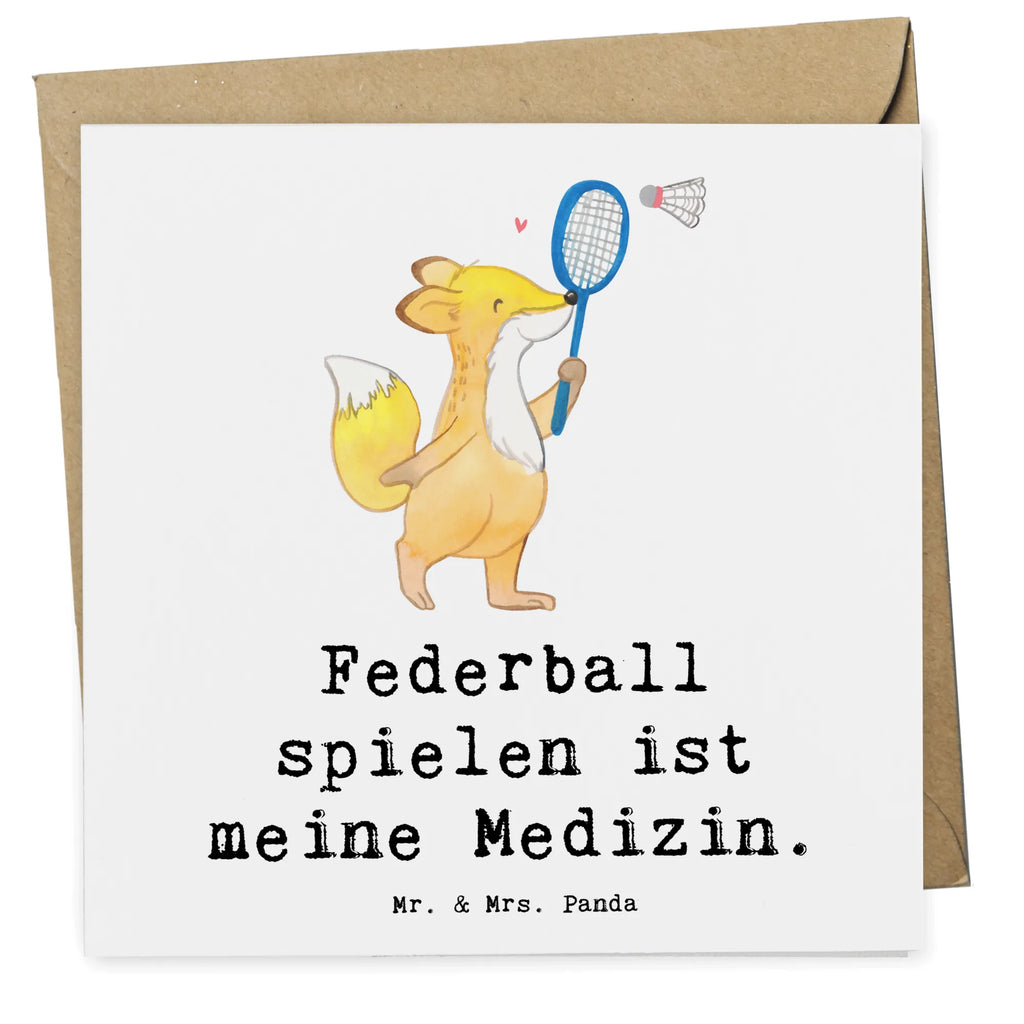 Deluxe Karte Fuchs Federball spielen Karte, Grußkarte, Klappkarte, Einladungskarte, Glückwunschkarte, Hochzeitskarte, Geburtstagskarte, Hochwertige Grußkarte, Hochwertige Klappkarte, Geschenk, Sport, Sportart, Hobby, Schenken, Danke, Dankeschön, Auszeichnung, Gewinn, Sportler, Federball spielen, Badminton