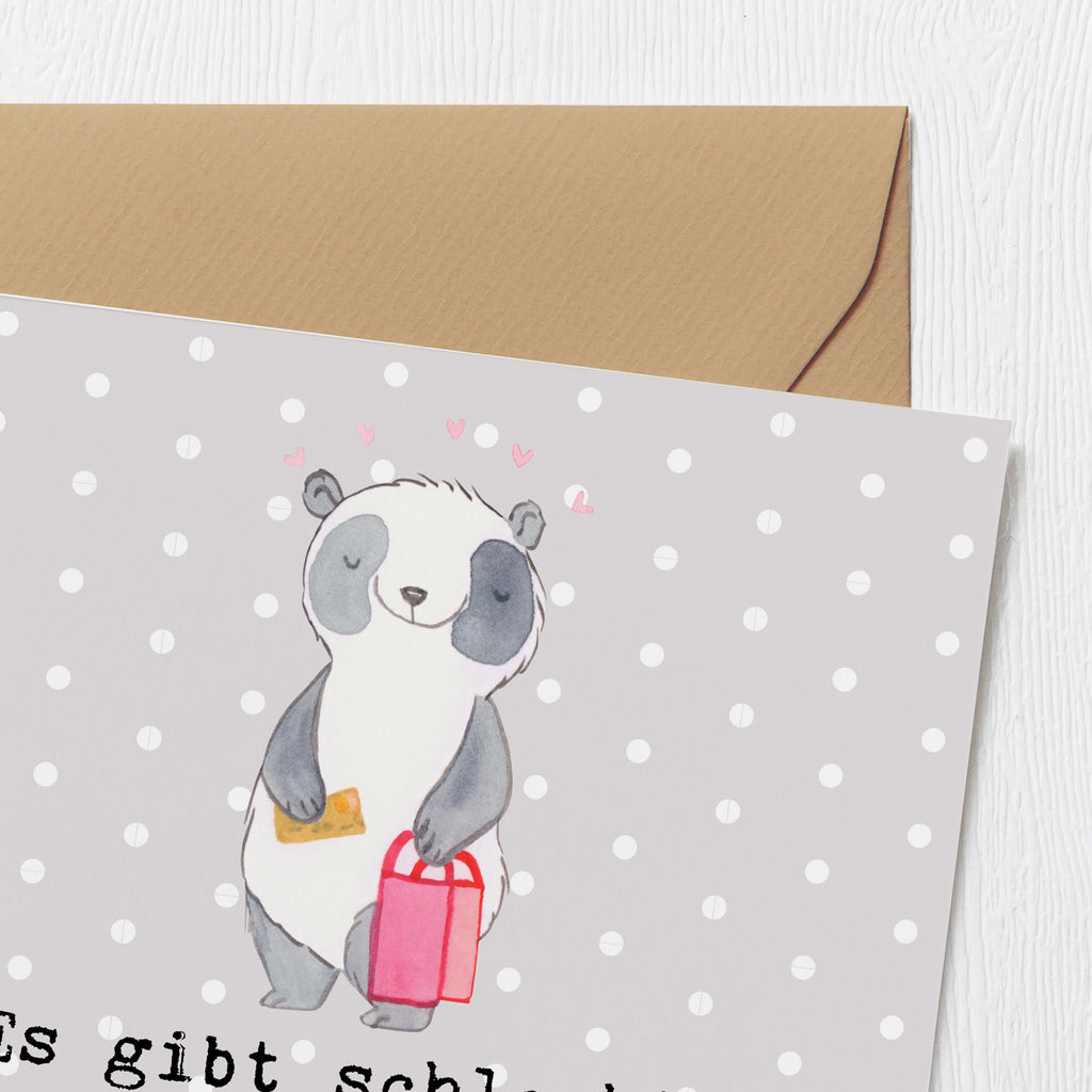 Deluxe Karte Panda Shopping Karte, Grußkarte, Klappkarte, Einladungskarte, Glückwunschkarte, Hochzeitskarte, Geburtstagskarte, Hochwertige Grußkarte, Hochwertige Klappkarte, Geschenk, Sport, Sportart, Hobby, Schenken, Danke, Dankeschön, Auszeichnung, Gewinn, Sportler, Shopping, shoppen, einkaufen